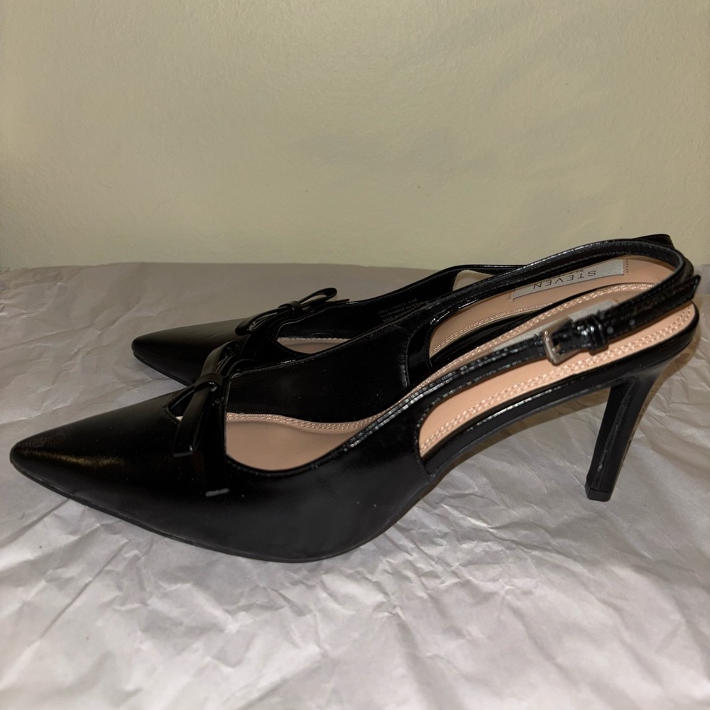 Steven New York Black Bow Heels - Picture 4 of 8
